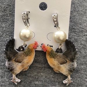 Hen and egg earrings